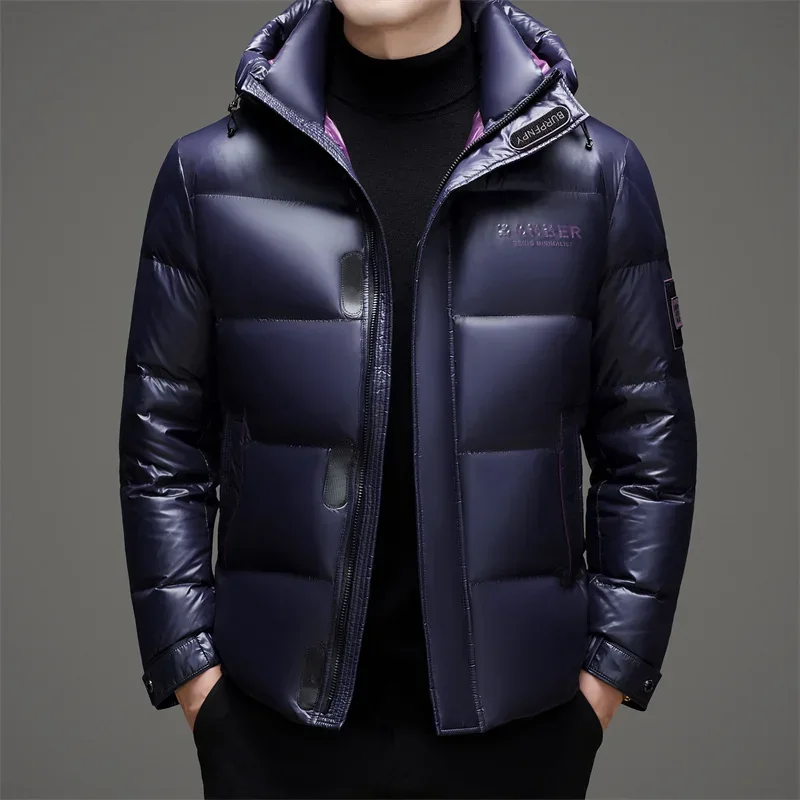 Chaqueta de plumón de pato para hombre, abrigo ultraligero con relleno, ropa de diseñador, informal, invierno, 2024