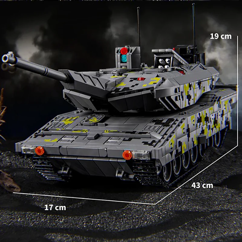 Blocos de construção técnicos militares kf51 panzer, tanque pesado do exército da segunda guerra mundial, 4 figuras, kit de modelo de tijolo, presentes para adultos e crianças, 2235 peças