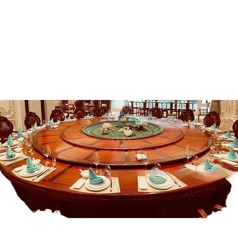 Hotel luxury electric dining table, round table for 20 people, European style restaurant, hotel clubhouse, banquet hal