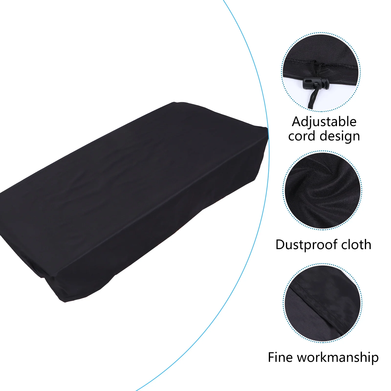 

Electronic Piano Keyboard Cover 61 Key Material Adjustable Cord Elastic Bottom Electric Piano Dust Cover