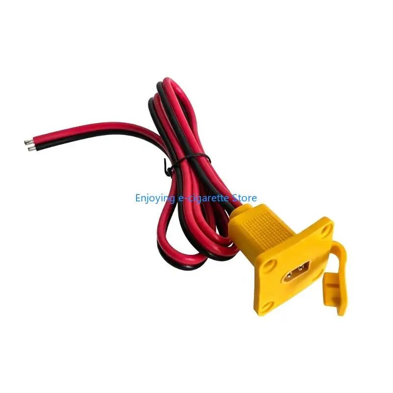 Battery Power Wire for Panel Mount Installation, 12AWG Tinned Cable with 4 Hole Mount Plate and Dust Cover Daily Y4QF
