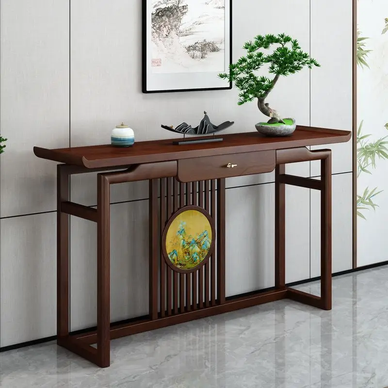 

#For New Chinese-style entrance table Chinese-style solid wood table table entry old elm entrance desk entrance cabinet