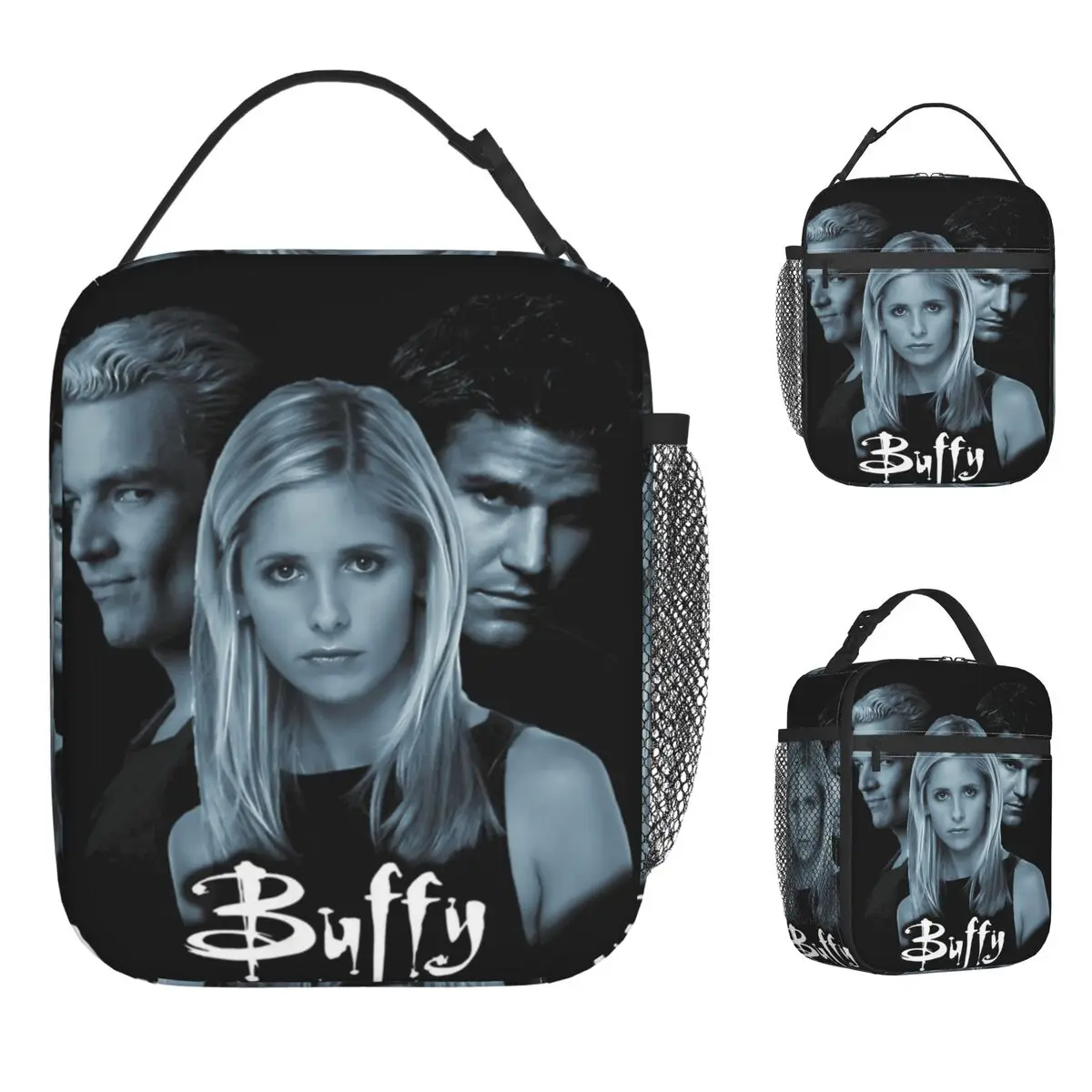 Buffys The Vampires Slayers 스파이크 점심 가방 남여 도시락 상자 패션 여행 쿨러 가방 휴대용 방수 토트 식품 가방