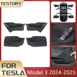 Door Groove Mat Storage Box for Tesla Model 3 2024-2025 Highland Accessories Full Coverage Waterproof Easy Clean TPE Storage Box