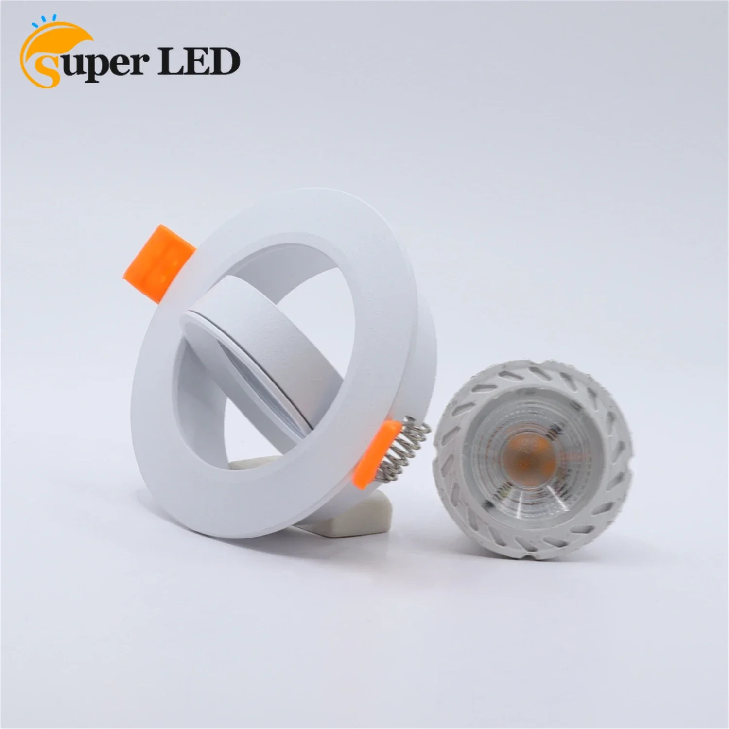 6W GU10 Bulb Led Gu10 Lamp Holder Led Bulb Spotlight Recessed Downlight Cut Hole 70mm Fixture Frame