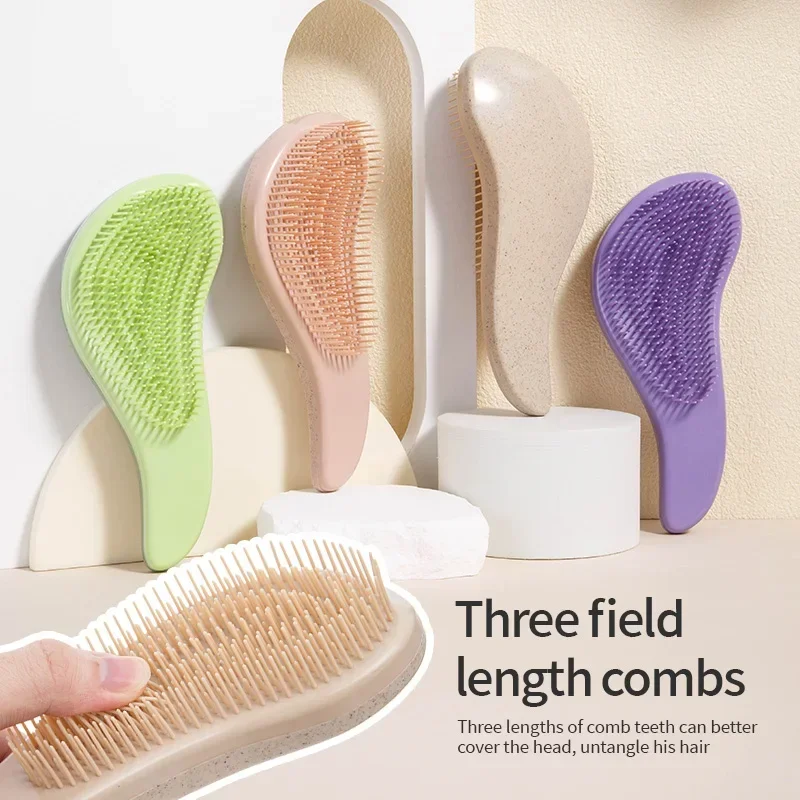 

1 шт., волшебная расческа для распутывания волос, пшеничная солома, массажная расческа для кожи головы, мягкая антистатическая нежная щетка для ухода за волосами, салонная щетка для укладки волос