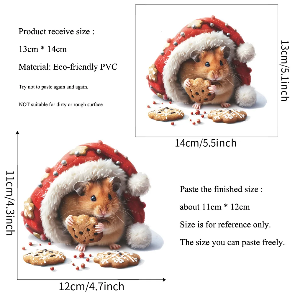 Christmas Hat Little Mouse Switch Sticker Living Room Decoration Socket Mural Festival Home Decor Self-adhesive New Year Decals