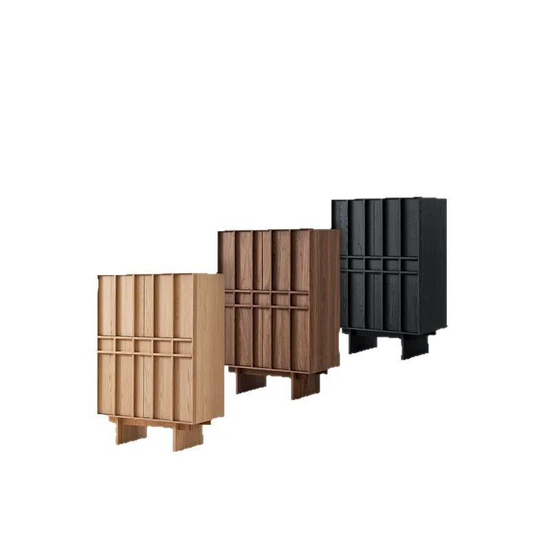 

up field integrated log wind high side cabinet white oak solid wood storage living room storage chest minimalist wind