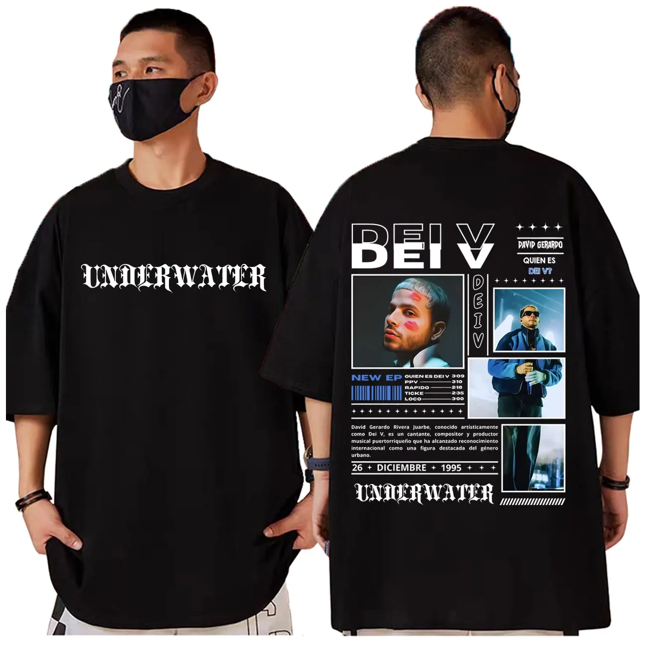 

Rapper Dei V Album Merch T-shirt Men's Women's Hip Hop Vintage Short Sleeve T-shirts Summer Fashion Casual Oversized T Shirts