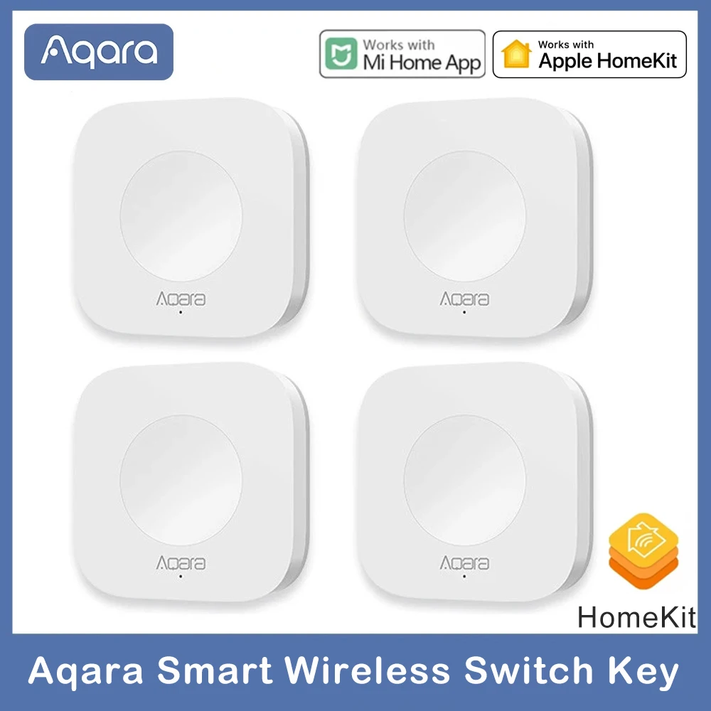 Aqara kunci saklar nirkabel cerdas, aplikasi cerdas kontrol jarak jauh ZigBee nirkabel Biult dalam Gyro untuk mi home App HomeKit