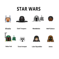 WM6121 Ahsoka Building Blocks Luke Skywalker Bricks Dark Trooper Model Din Djarin Action Figure Boba Fett Toy