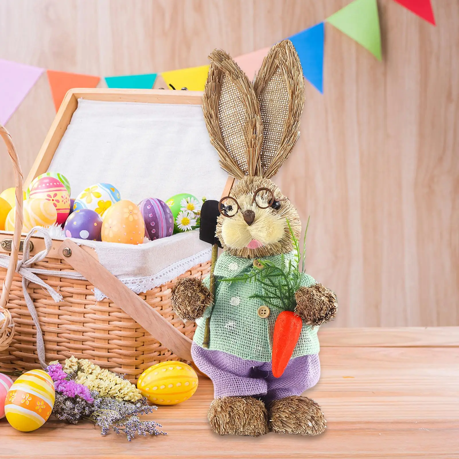 Sculpture Bunny Figurine Easter Decor Desktop Ornament Animal Statue,Garden Decor for Home Room Outside Yard Balcony