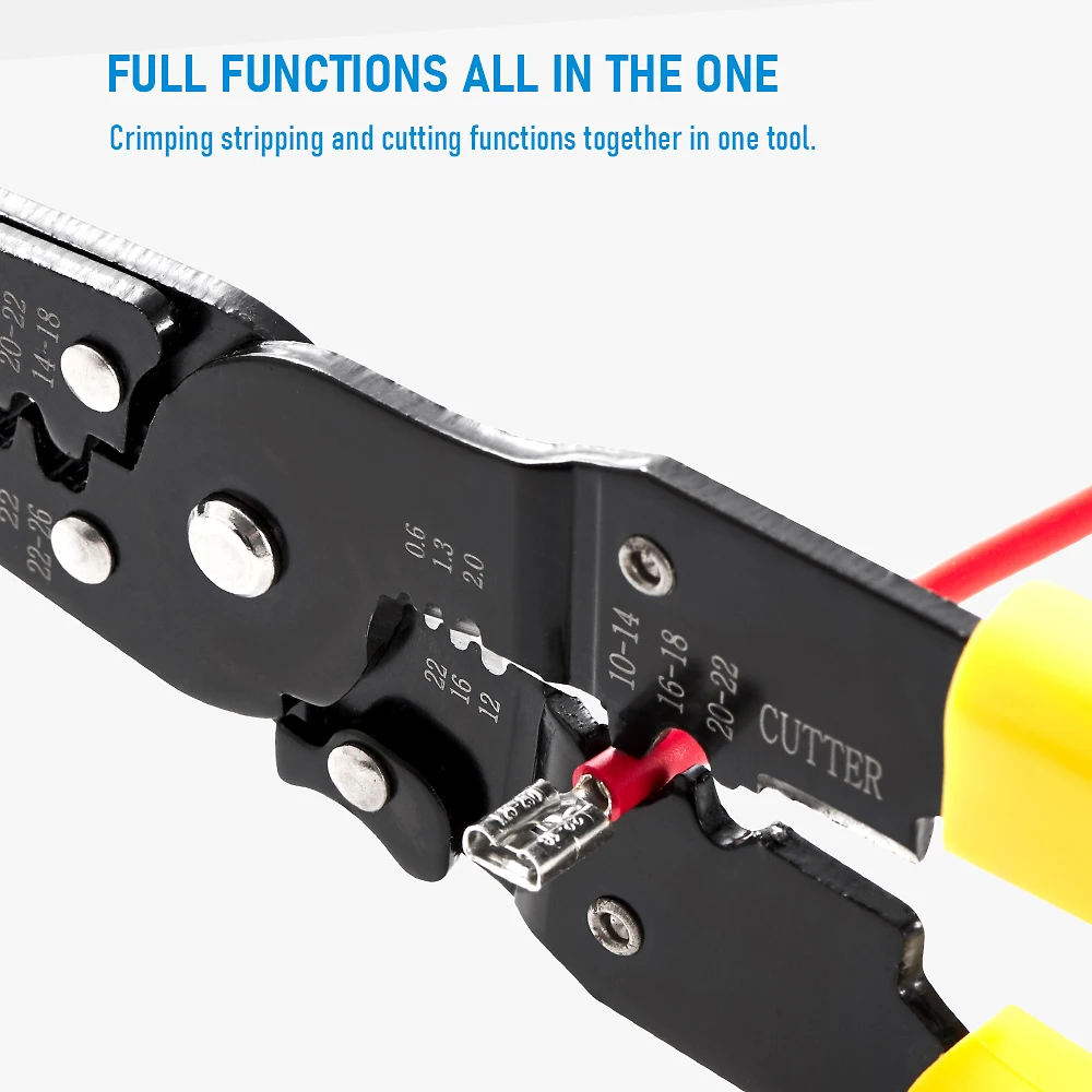 Multifunktionale Crimpzange Abisolierzange Cutter Crimper 10-26AWG Crimpzange Terminals Elektrische Klemme Mini-Werkzeuge – Detail 4