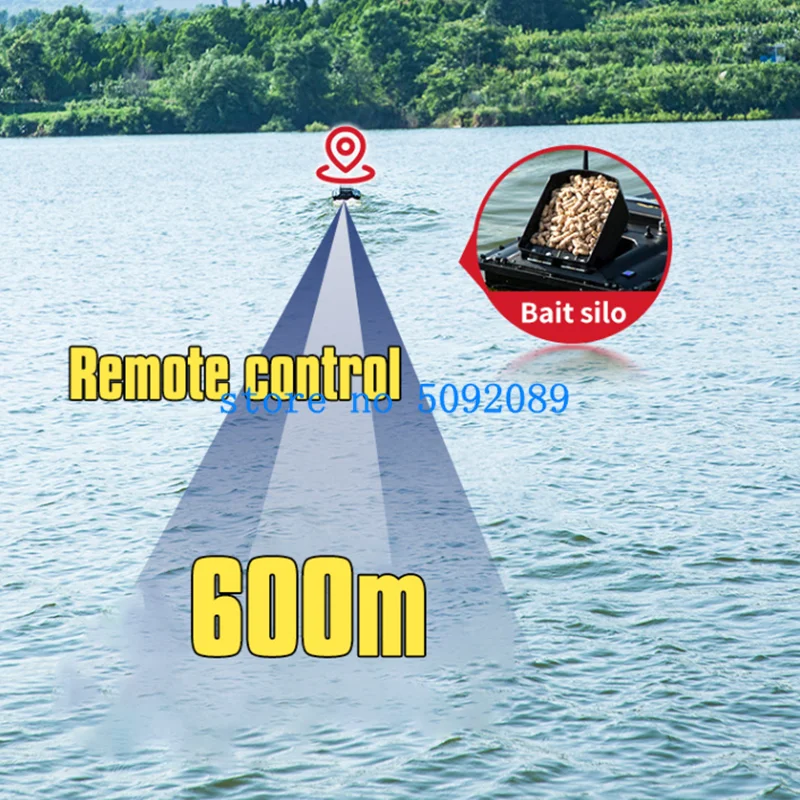 16 GPS Auto Return RC Fishing Boat 600M Lighting Fixed Speed Cruise Unhooking Waterproof Electric Remote Control RC Bait Boat