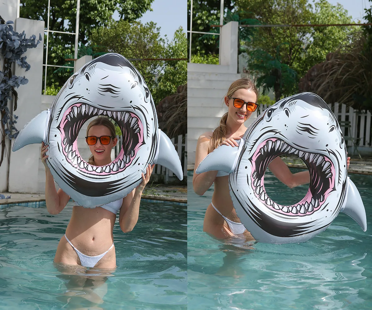 

New shark inflatable swimming ring summer pool water supplies pool inflatables flotadores piscina adultos 물놀이 מתנפחים לבריכה