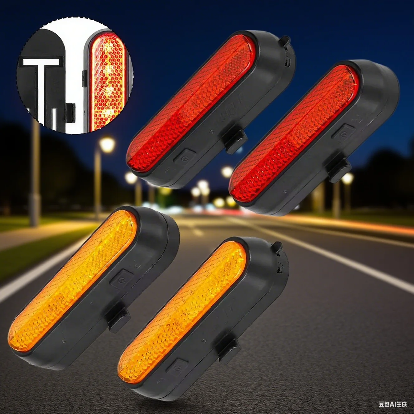 

Светодиодные указатели поворота с дистанционным управлением для электрического скутера, перезаряжаемые, сигнальные огни с декоративными крышками, умный пульт дистанционного управления