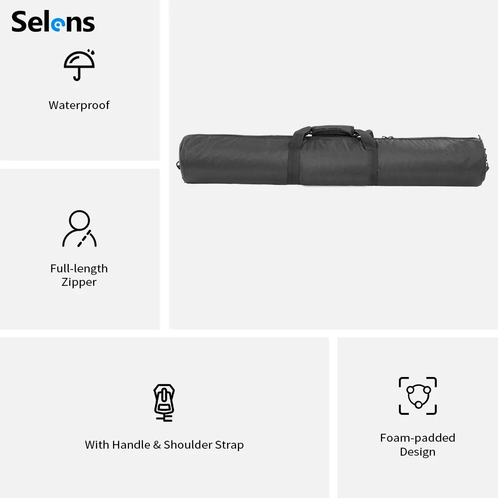 Selens Portable Black 70-125cm light stand tripod monopod camera case portable Monocular Telescope Rod Bag cloth photo bag