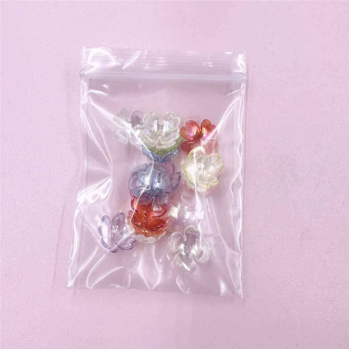 20Pcs/bag 15.5mm DIY Acrylic Loose Flower Beads Caps Jewelry Making Pendant Handmade for Bracelet Necklace Hairpins Accessories