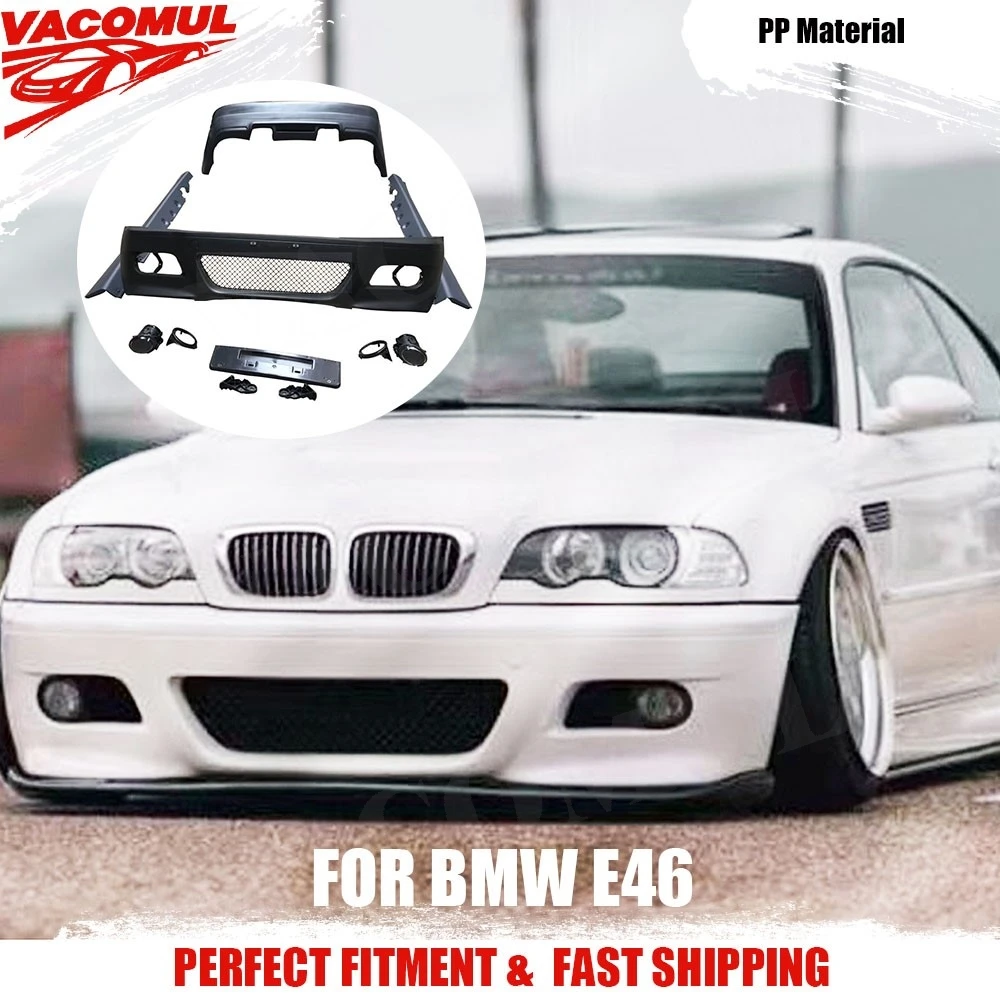 

VACOMUL PP Неокрашенный передний бампер, задний бампер, боковые юбки, фартуки для BMW E46, чехол для Bodykit, модифицированные аксессуары для автомобиля