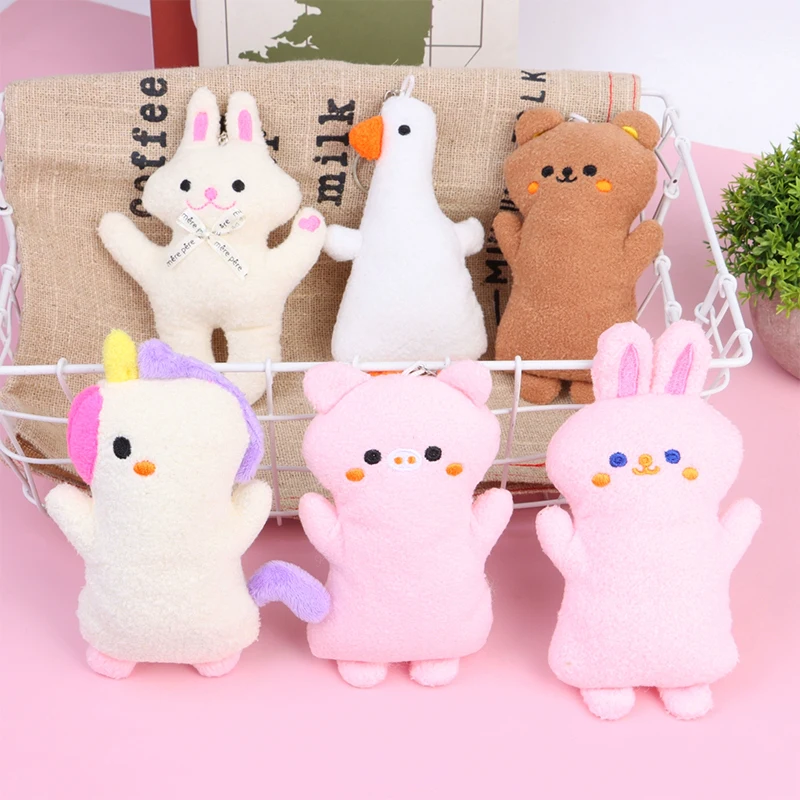 13Cm Kawaii Mini Leuke Bunny Dinosaur Bear Pig Zacht Pluche Sleutelhanger Speelgoed Zachte Katoenen Sleutelhanger Speelgoed Voor Meisjes en Kids Bag Decor 1X