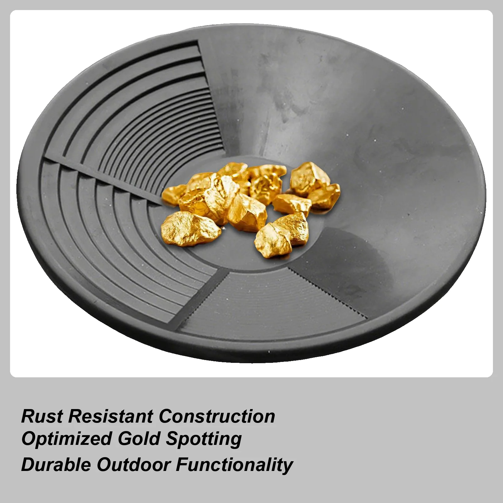 

Золотая кастрюля с дизайном рифле Эргономичный инструмент для разведки золота для горнодобывающей золота Обладнання для обнаружения металлов на открытом воздухе Оборудование для мытья золота