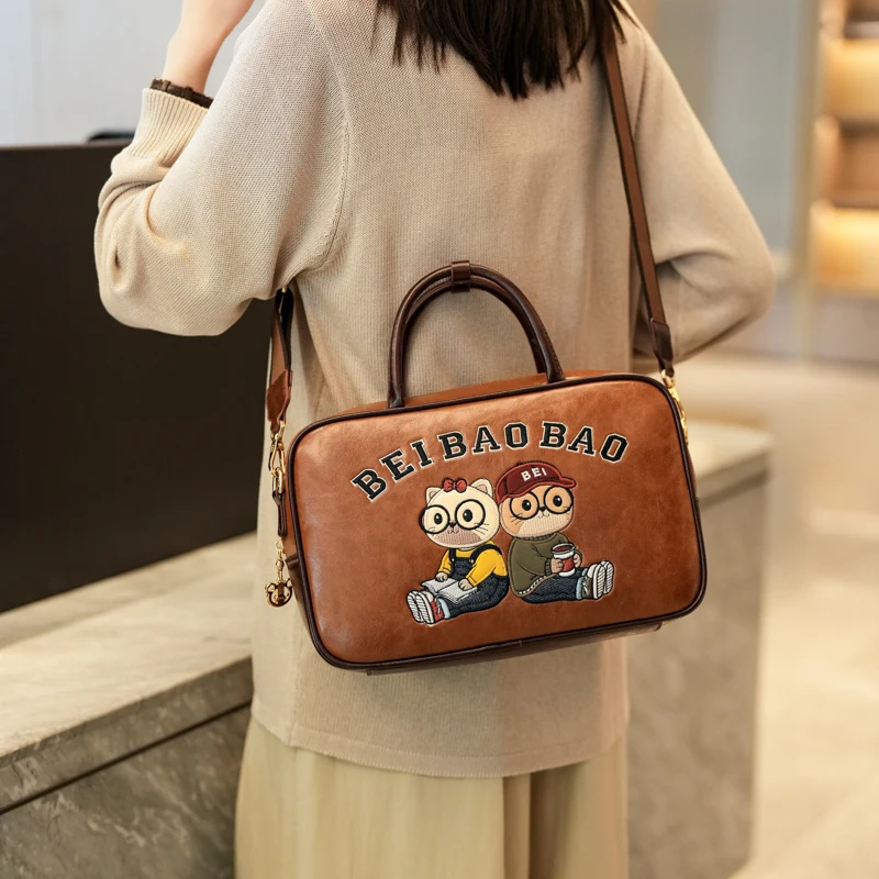 Hot SaleWomen's fashionable shoulder bag cartoon crossbody bag travel multifunctional large capacity zipper handbag tote bag