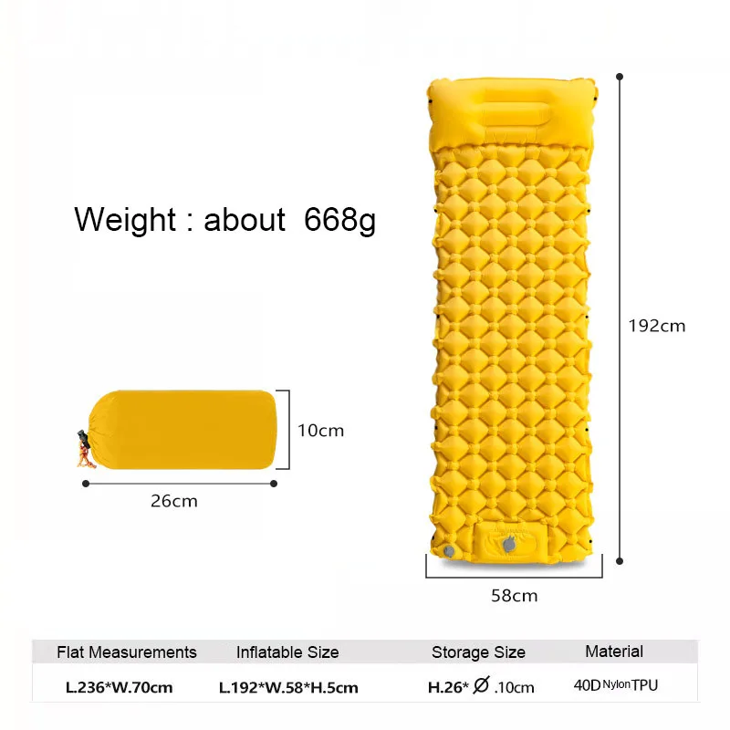 

Ultra Lightweight Inflatable Sleeping Pad for Camping - Compact Air Mattress with Pump, Waterproof & Comfortable Outdoor Nap Mat