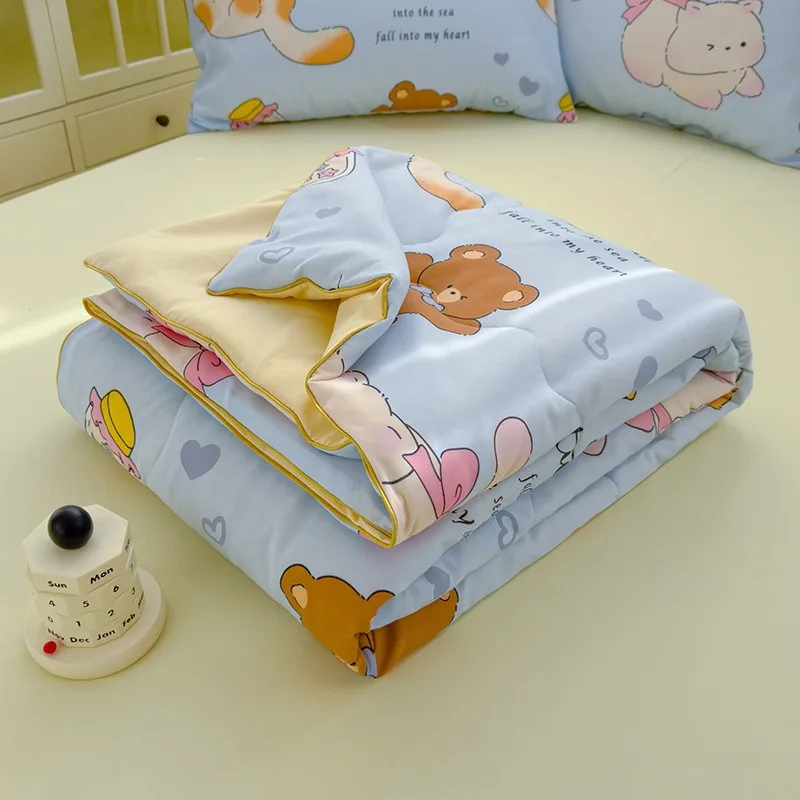 Comforter Summer Quilt 2026 Arrival INS Style Class Washed Cotton Double‑Layer Gauze Lightweight Air Conditioning Quilt