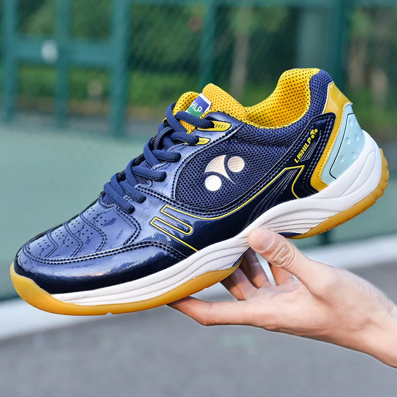 2025 Brand Dark Blue Men Women Non Slip White Badminton Footwear Women Badminton Court Shoes Comfortable Outdoor Sneakers