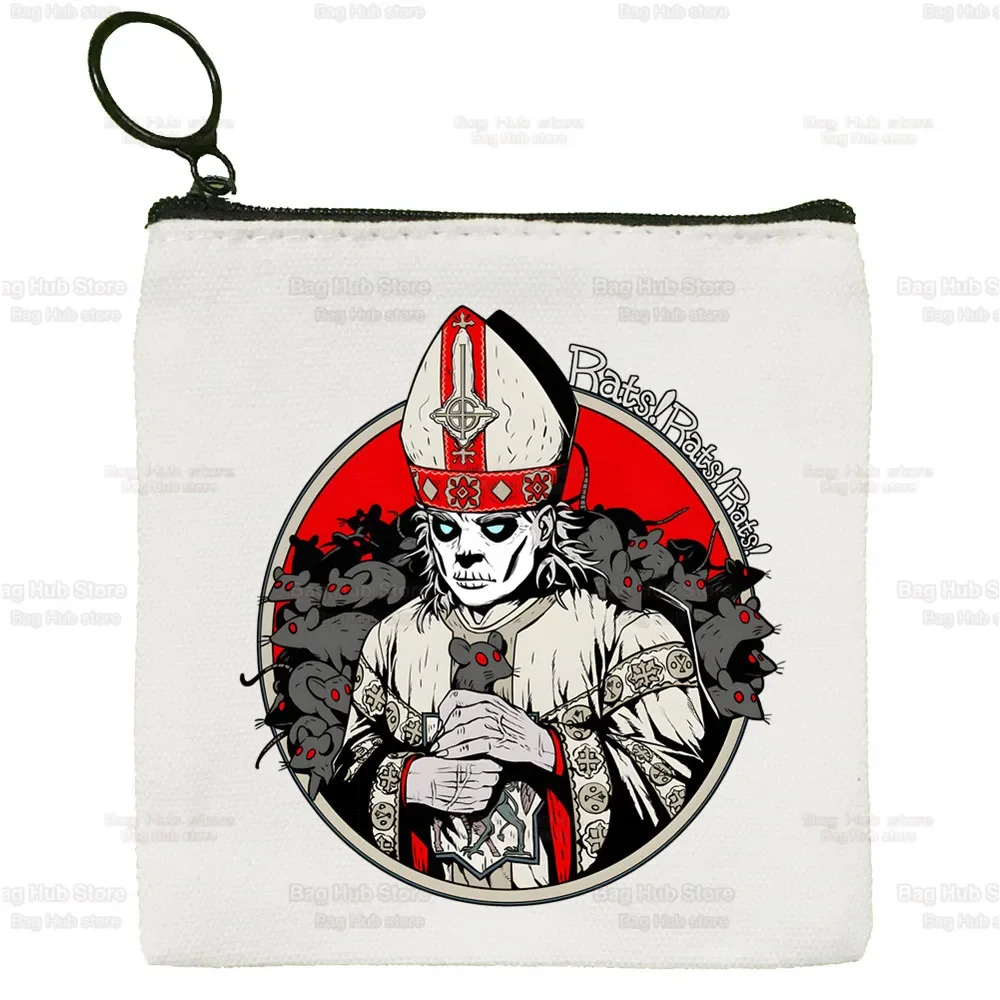 Ghost Band Small Square Bag Coin Purse Storage Ghost B.C Small Bag Card Bag Key Bag Coin Clutch Bag Zipper Key Bag