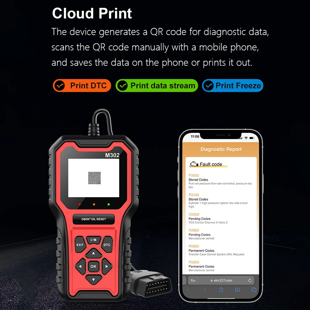 M302 Multi-language Automotive Fault Diagnosis Tool Car OBD2 Scanner Code Reader Car accessories Clear Fault
