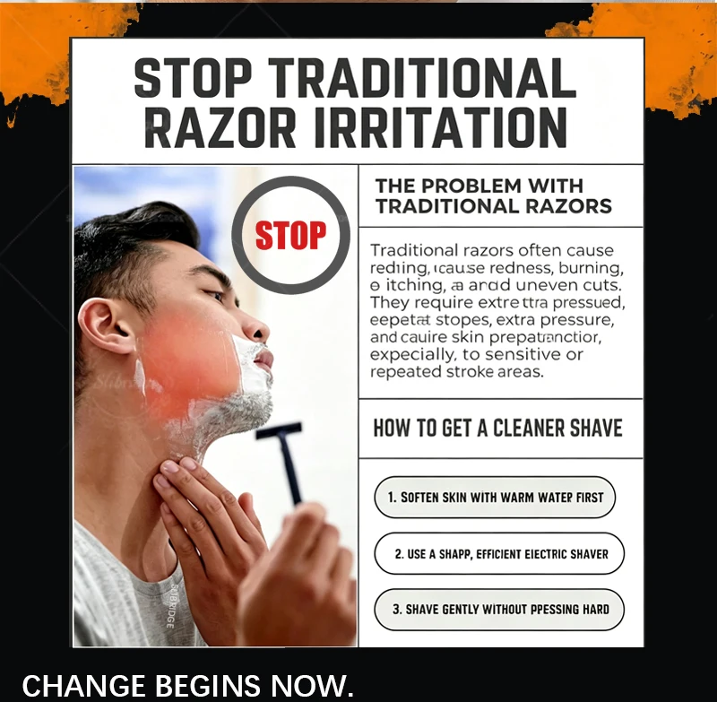 Mens Electric Shaver Rechargeable Waterproof mini Portable Beards Razor Wet/Dry