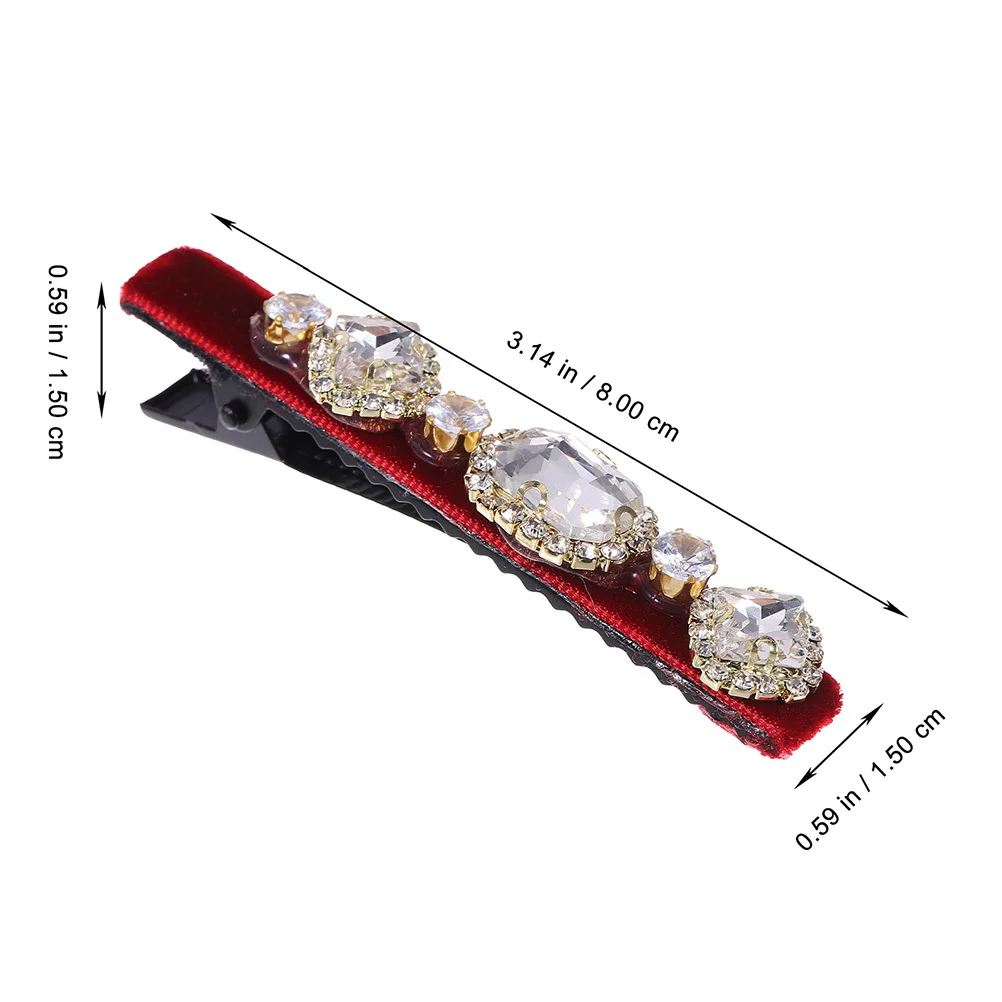 

2pcs Clips Rhinestone Alligator Barrettes For Women Glitter Decorative Clips Styling Fine Thick Hair Sparkly Metal Billed Hair