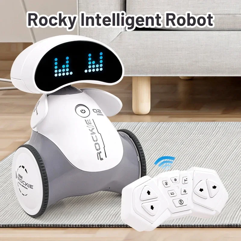 Children Intelligent Programmable Robot, Induction Sensing Parent-child Interaction Toy, Electric Dancing Robot with Colorful Li