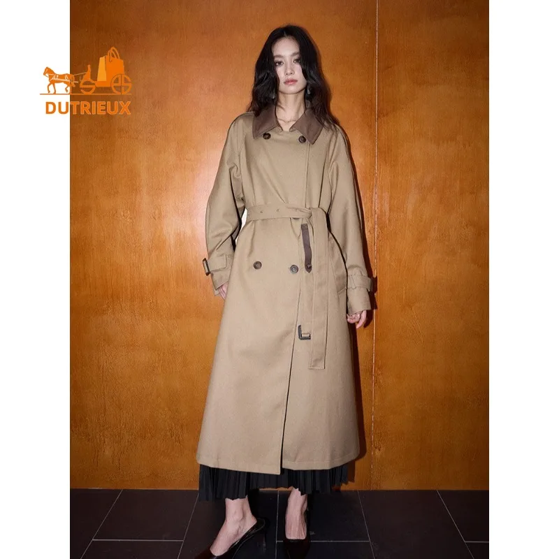 2026 New Spring and Autumn Women's Long Luxurious Lightweight Trench Coat, Elegant Vintage Jacket for Women