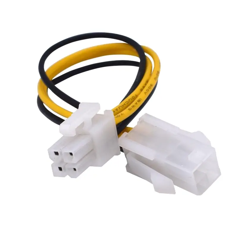Desktop CPU Power Supply 4-Pin Extension Cable - 12-inch Computer 4P Extension Cord