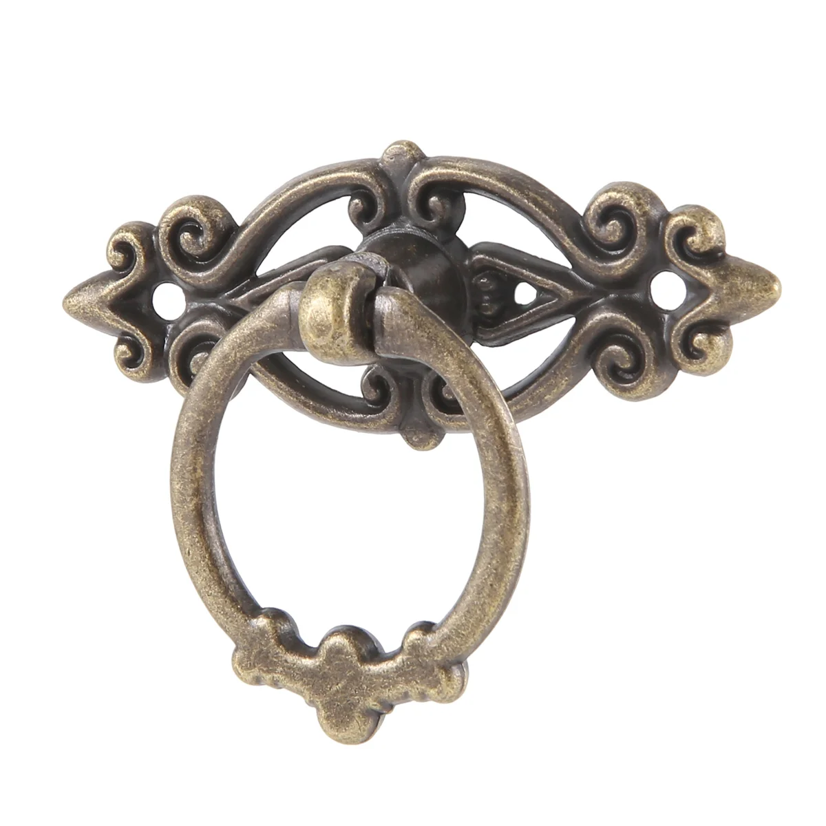 【ABODE】10Pcs Vintage Kitchen Cabinet Cupboard Dresser Door Drawer Ring Pull Handles Knobs (Antique Brass)