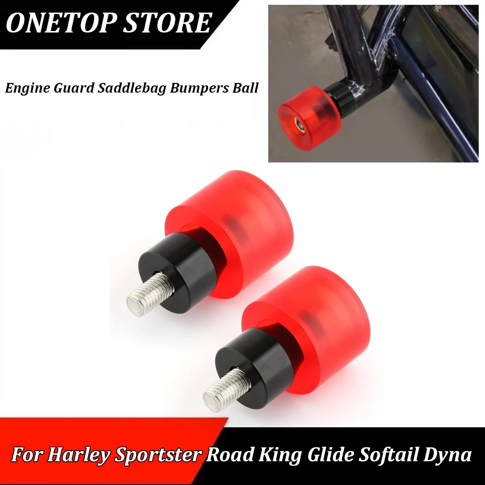 

For Harley Sportster Road King Glide Softail Dyna M12 Motorcycle Crash Bar Protection Ball Engine Guard Saddlebag Bumpers Ball