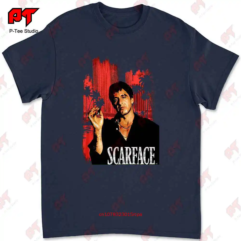 Official Scarface Tony Montana Miami Cityscape T-shirt NG0K