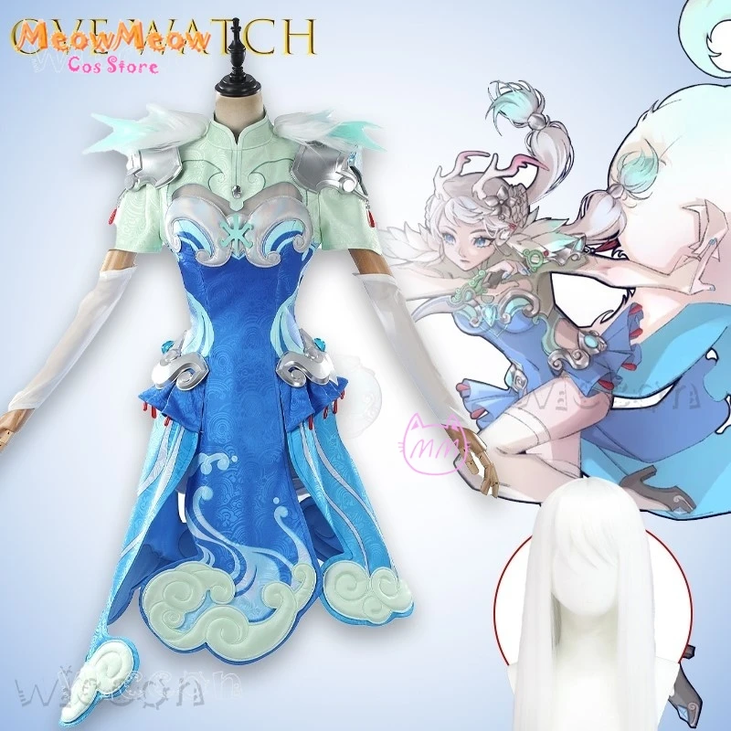 Disfraz Halloween AOve reloj Kiriko Cosplay zorro blanco Anime vestido personaje del juego disfraz Mujer niña