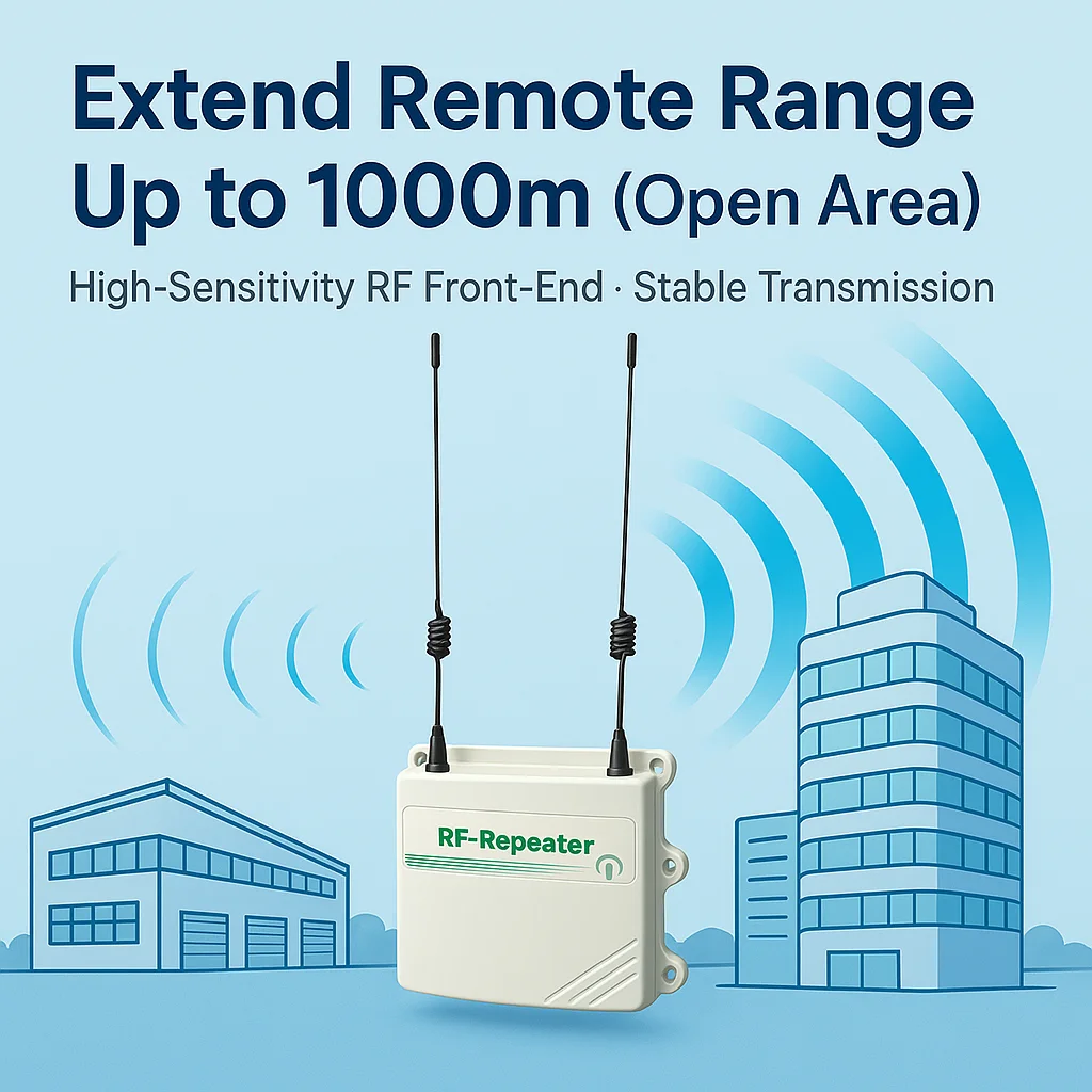 Anti-Interference 433MHz RF Signal Booster, 12V DC Input for PT2262/EV1527 Code Devices