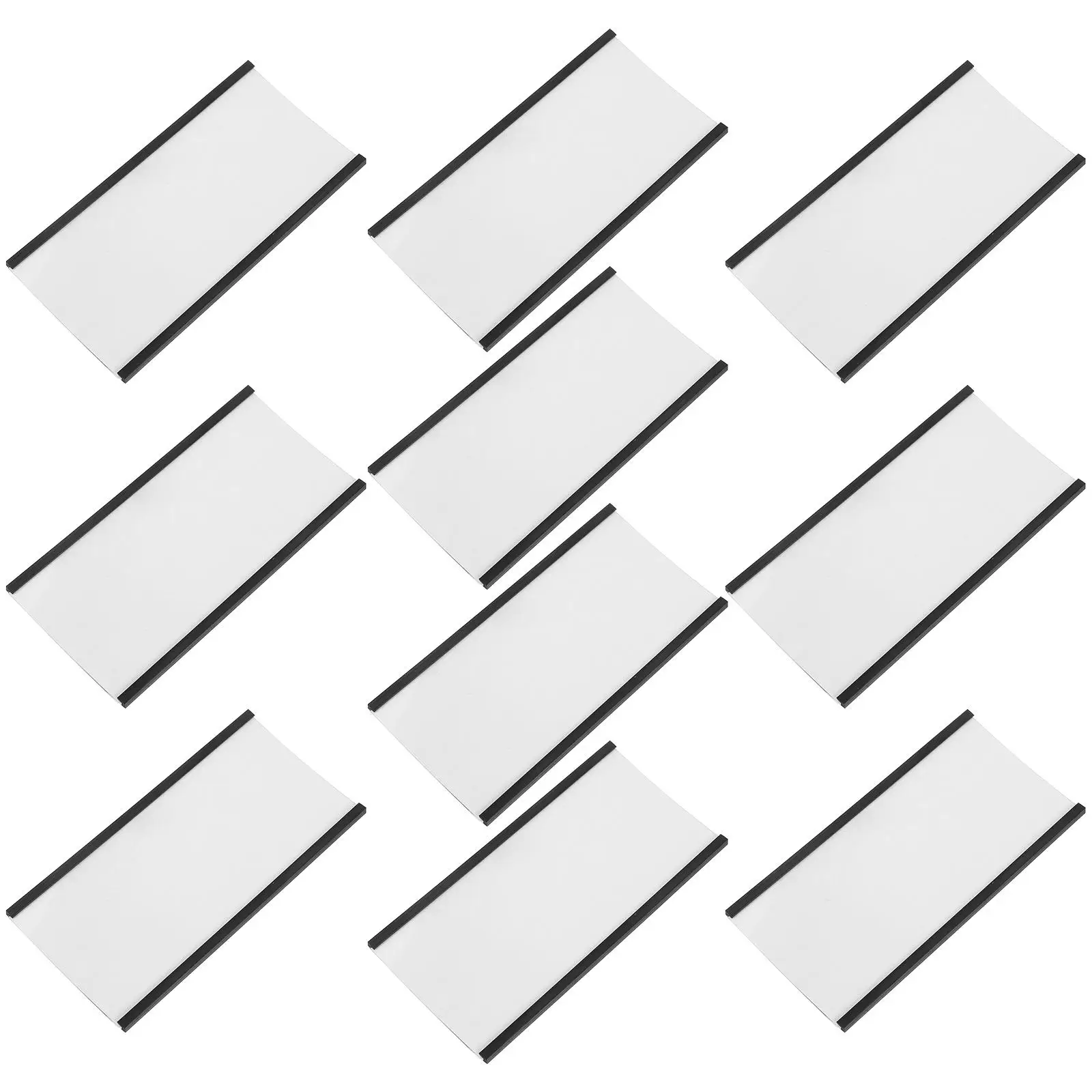 

10 Sets Channel Type Magnetic Label Holder Channel Paper Price Tags Clips Magnet Label Holders Simple Price Sign Holders
