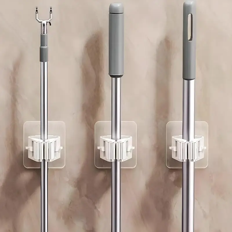 {YY30} Heavy Duty Adhesive Mop And Holder With No Drilling Strong Grip And Waterproof Design Perfect For Bathroom Kitchen Garage