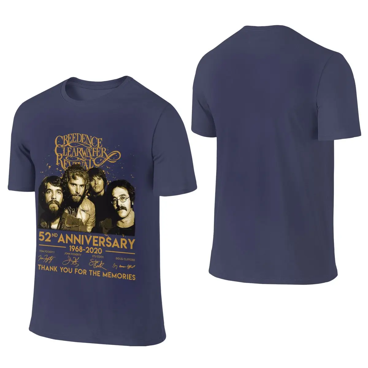 52 Years Creedence Clearwater Soft And Glutinous Reversible T-shirt Minimalist Japanese Style   Women's T-shirts