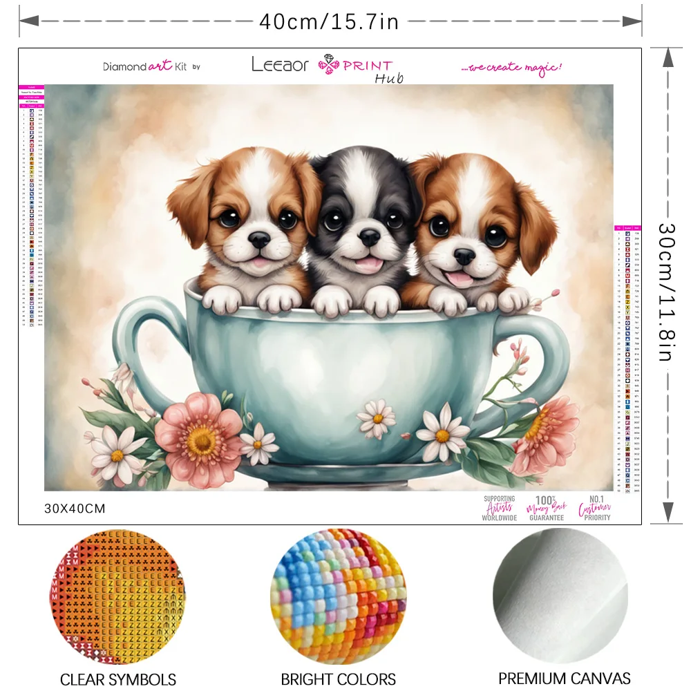 Cup Dog Diamond Painting New 2024 Cartoon 5D DIY Diamond Embroidery Animal Cute Mosaic Full Square/Round Home Decoration Gifts