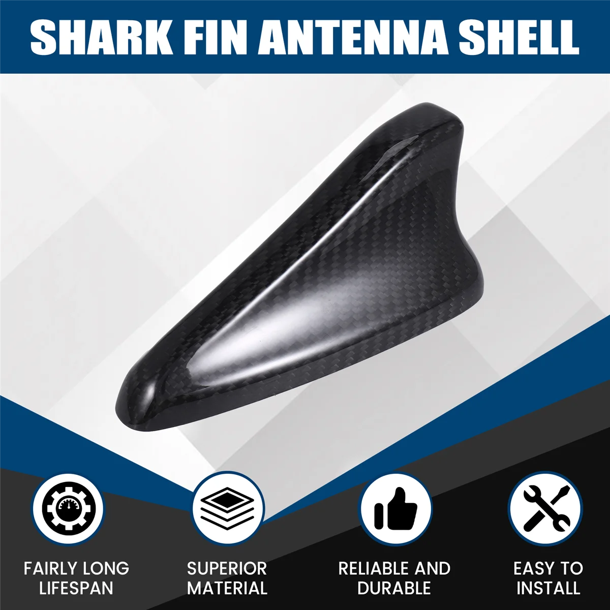 

Superior-Carbon Fibre Car Roof Shark Fin Antenna Signal Aerials Cover Trim for Kia Stinger 2018-2023