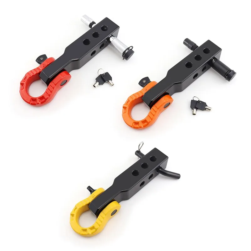 American two-inch aluminum long arm trailer hook 209 3/4 shackle extension rod with R pin anti-removal chrome lock anti-theft