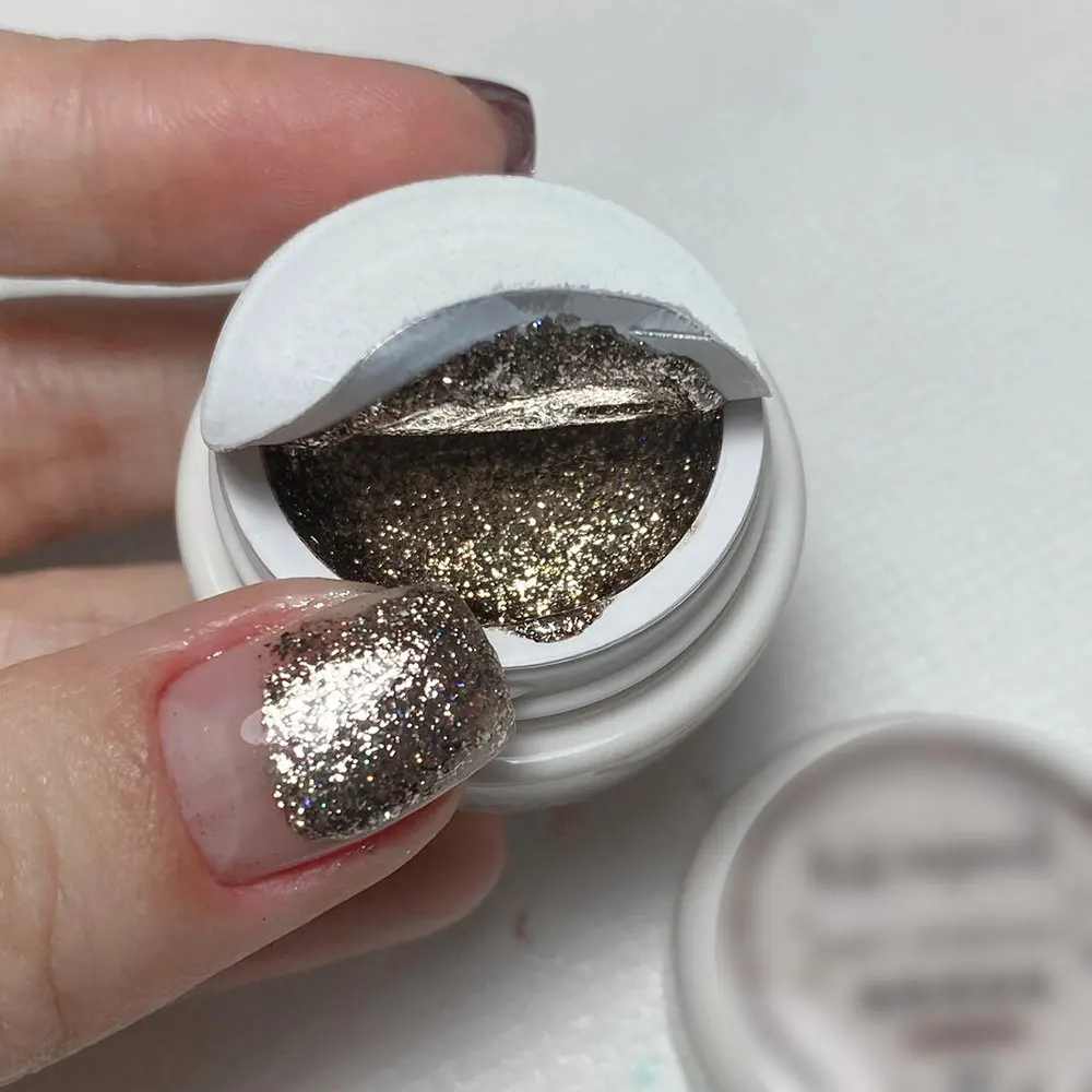 Sprankelende Glitter Nagellak Gel Goud Zilver Reflecterende Metallic Nagelgel Hoge Dichtheid Schilderij Voering Franse Stijl Gellak 5/8