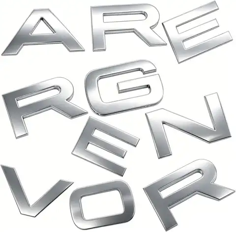 Car Emblem 3D Raised ABS Letter Decal Glossy Black Compatible with RxxxE and RxxxR Replacement for Front Grill Hood and Tailgate