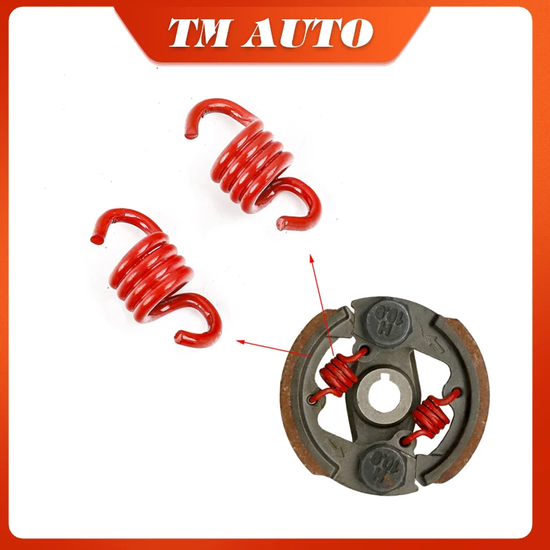 4pcs Racing Heavy Duty 2 Stroke 43cc 47cc 49cc Minimoto Clutch Pads Spring Clutch for Pocket Dirt Bike ATV Quad Red 4 Pieces